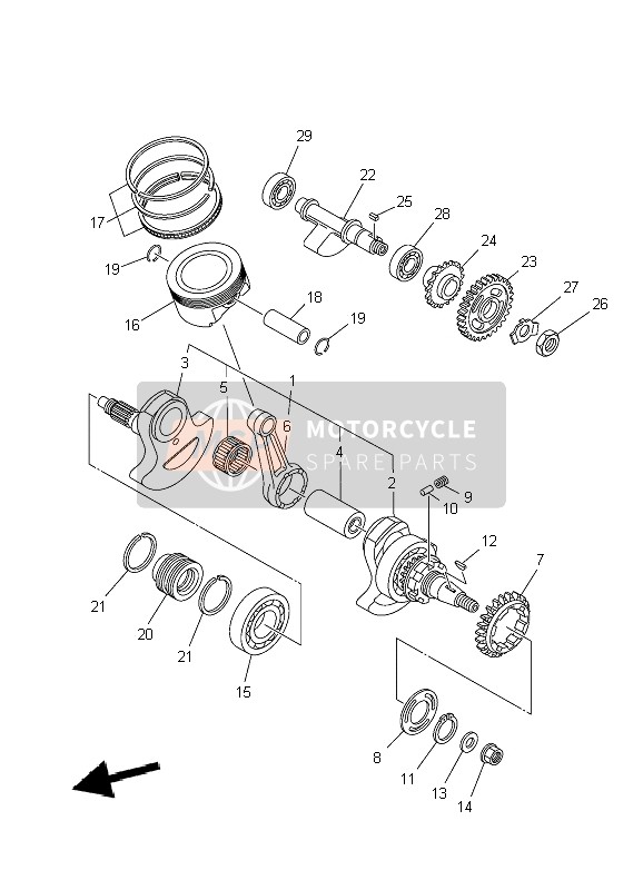 Yamaha YFM550F GRIZZLY FI 4x4 2010 Crankshaft & Piston for a 2010 Yamaha YFM550F GRIZZLY FI 4x4