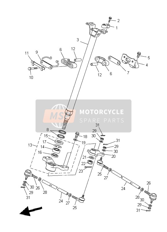 5C0225021000, Steering Column Support Assy, Yamaha, 0