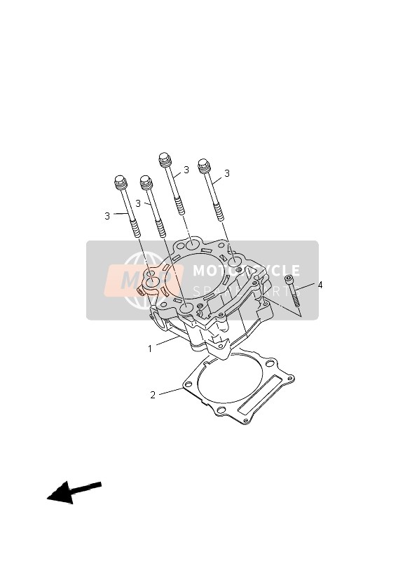 Yamaha YFM700F GRIZZLY SE 2010 Cylinder for a 2010 Yamaha YFM700F GRIZZLY SE