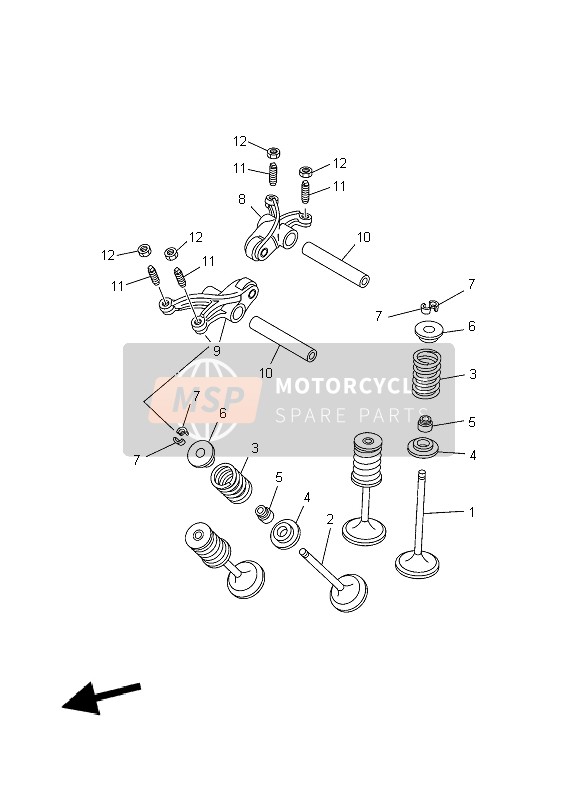 Yamaha YFM700F GRIZZLY SE 2010 Soupape pour un 2010 Yamaha YFM700F GRIZZLY SE