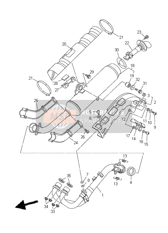 Yamaha YFM700F GRIZZLY SE 2010 Échappement pour un 2010 Yamaha YFM700F GRIZZLY SE