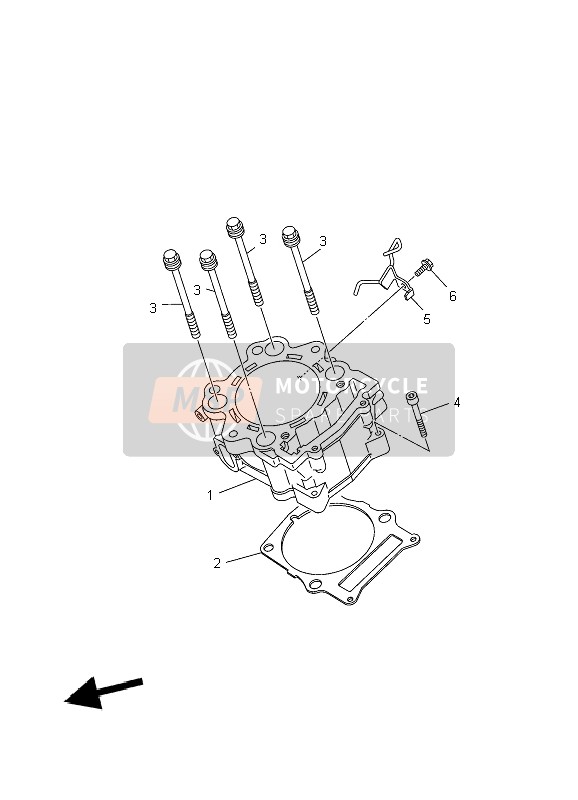 Yamaha YFM700R 2010 Cylinder for a 2010 Yamaha YFM700R