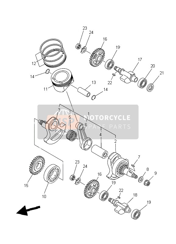 Yamaha YFM700R 2010 Crankshaft & Piston for a 2010 Yamaha YFM700R