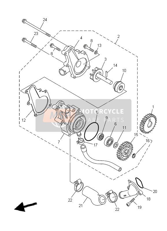 Yamaha YFM700R 2010 Water Pump for a 2010 Yamaha YFM700R