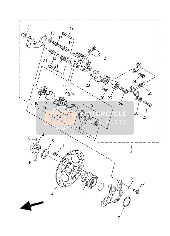 Yamaha YFM700R 2010 Rear Brake Caliper for a 2010 Yamaha YFM700R