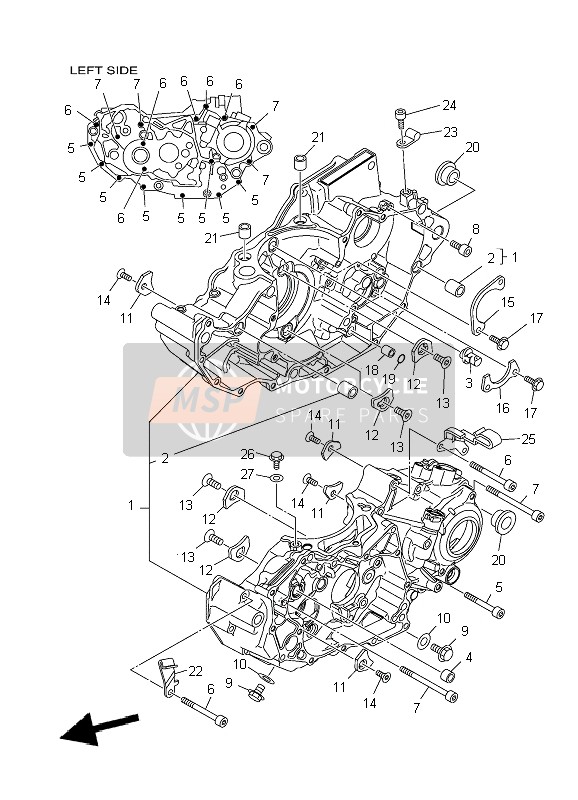 Yamaha YFZ450R 2010 Caja Del Cigüeñal para un 2010 Yamaha YFZ450R