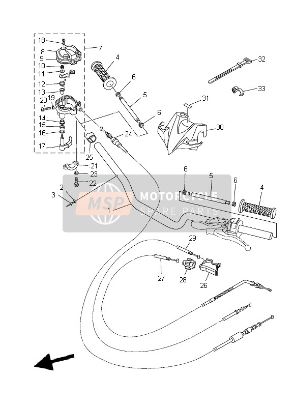 Yamaha YFZ450R 2010 Steering Handle & Cable for a 2010 Yamaha YFZ450R