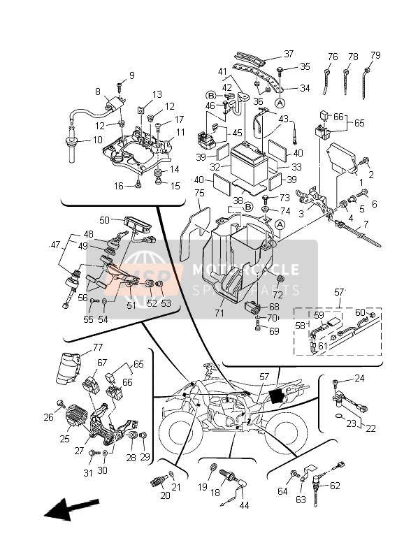 Yamaha YFZ450R 2010 Electrical 1 for a 2010 Yamaha YFZ450R