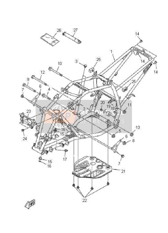 Yamaha YFM250R 2011 Frame for a 2011 Yamaha YFM250R