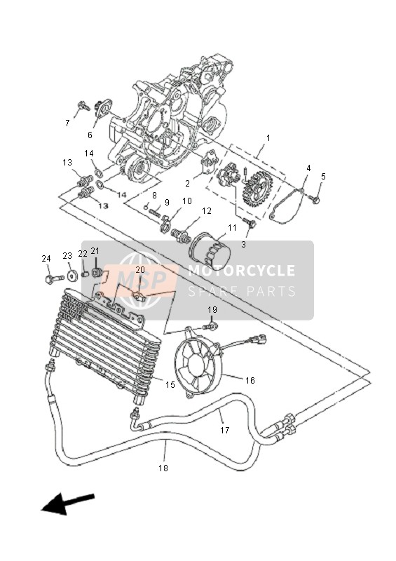 Yamaha YFM350 GRIZZLY 2x4 2011 Bomba De Aceite para un 2011 Yamaha YFM350 GRIZZLY 2x4