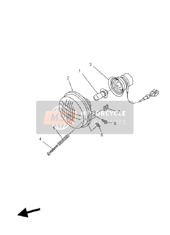 Yamaha YFM350 GRIZZLY 2x4 2011 Faro para un 2011 Yamaha YFM350 GRIZZLY 2x4