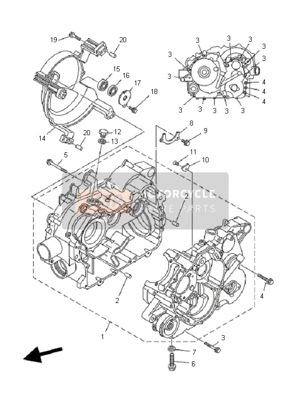 Yamaha YFM350F GRIZZLY 4X4 2011 Crankcase for a 2011 Yamaha YFM350F GRIZZLY 4X4