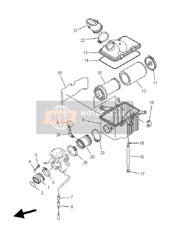 Yamaha YFM350F GRIZZLY IRS 4x4 2011 Intake for a 2011 Yamaha YFM350F GRIZZLY IRS 4x4