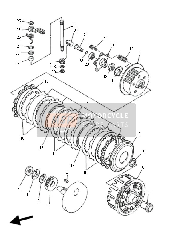 Yamaha YFM350R 2011 Clutch for a 2011 Yamaha YFM350R