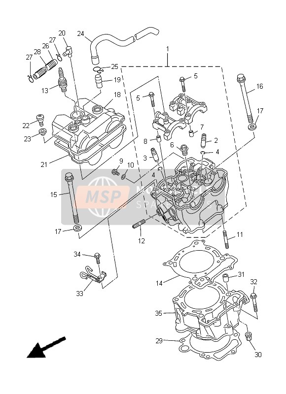 Yamaha YFZ450  2008 ZYLINDER für ein 2008 Yamaha YFZ450 