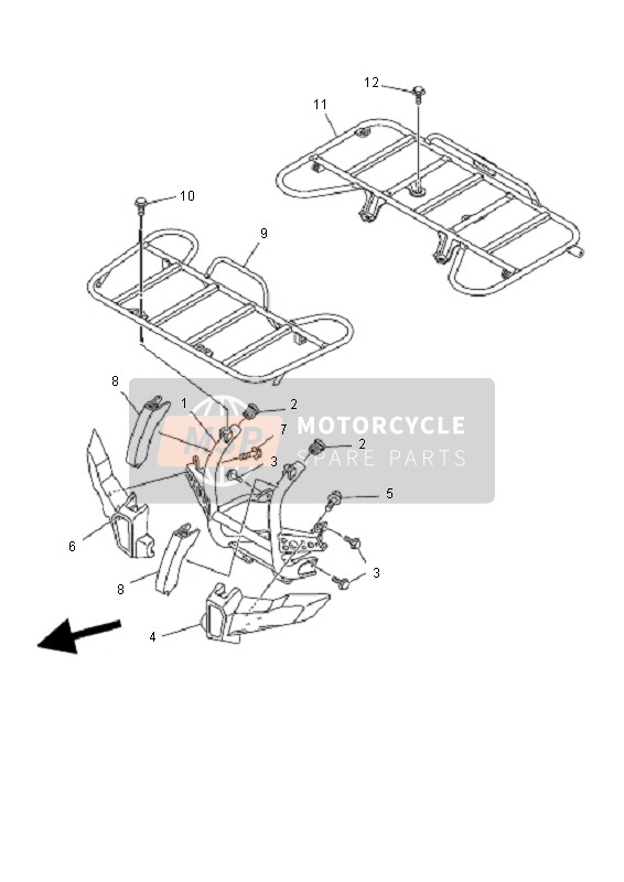 Yamaha YFM450F GRIZZLY EPS YAMAHA BLACK 2011 Guardia para un 2011 Yamaha YFM450F GRIZZLY EPS YAMAHA BLACK