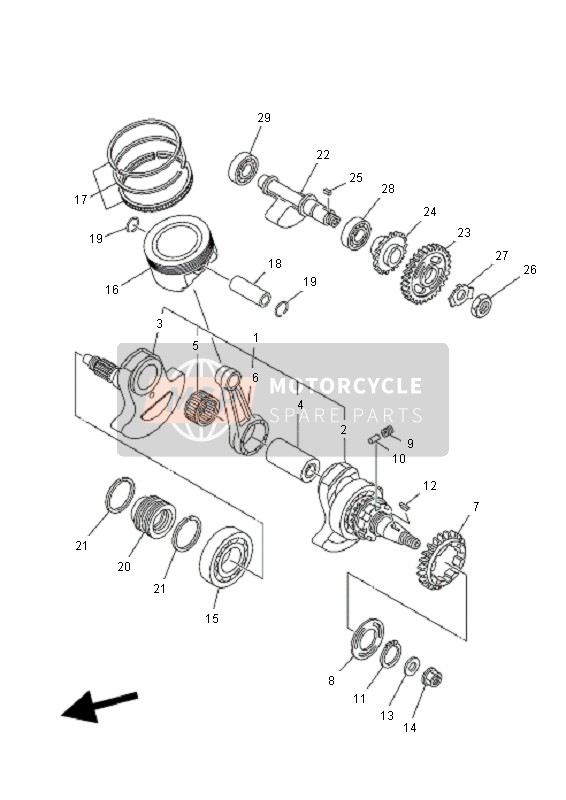 Yamaha YFM550F GRIZZLY EPS 2011 Crankshaft & Piston for a 2011 Yamaha YFM550F GRIZZLY EPS