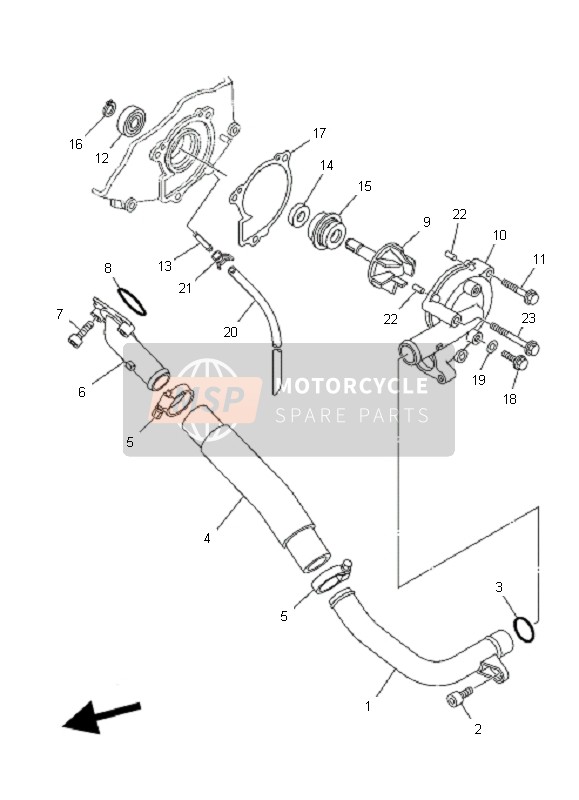 Yamaha YFM550F GRIZZLY EPS 2011 Water Pump for a 2011 Yamaha YFM550F GRIZZLY EPS