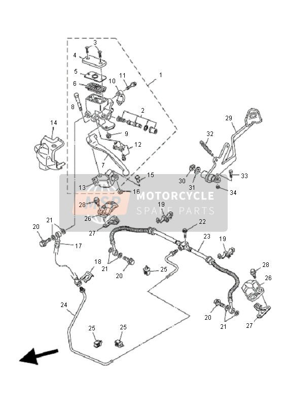 3B4261680000, Knocker, Hoofdremcilinder Achter, Yamaha, 0