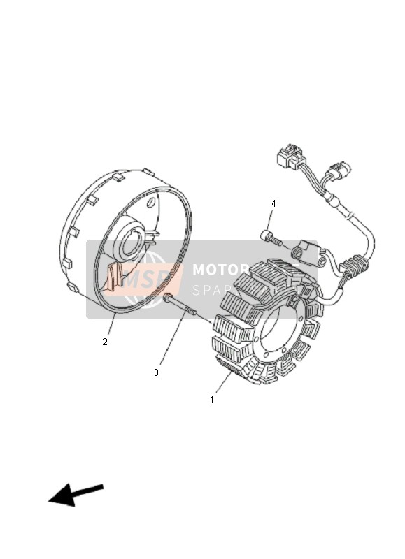 Yamaha YFM550F GRIZZLY EPS 2011 Generador para un 2011 Yamaha YFM550F GRIZZLY EPS