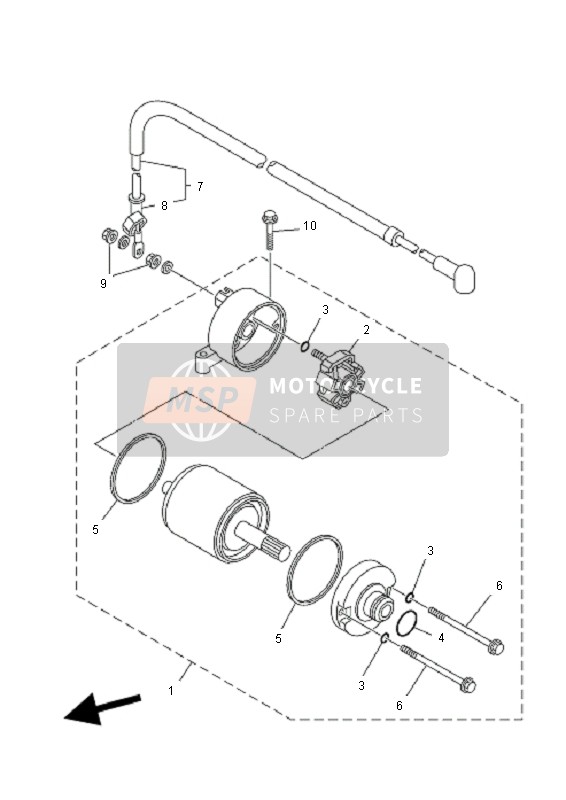 Yamaha YFM550F GRIZZLY EPS 2011 Startend Motor voor een 2011 Yamaha YFM550F GRIZZLY EPS