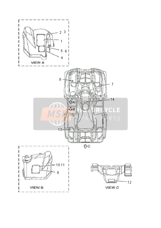 Yamaha YFM550F GRIZZLY EPS 2011 Emblem & Label 2 for a 2011 Yamaha YFM550F GRIZZLY EPS