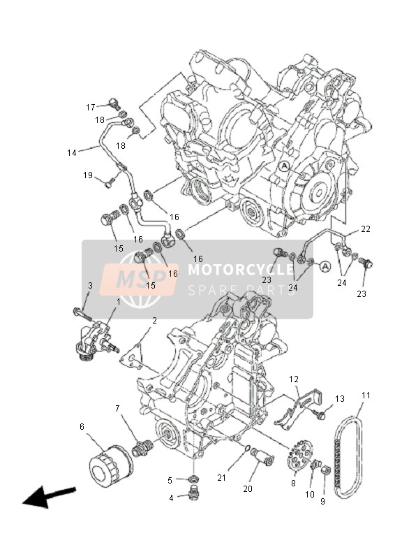 Yamaha YFM550F GRIZZLY EPS YAMAHA BLACK 2011 Pompa dell'olio per un 2011 Yamaha YFM550F GRIZZLY EPS YAMAHA BLACK