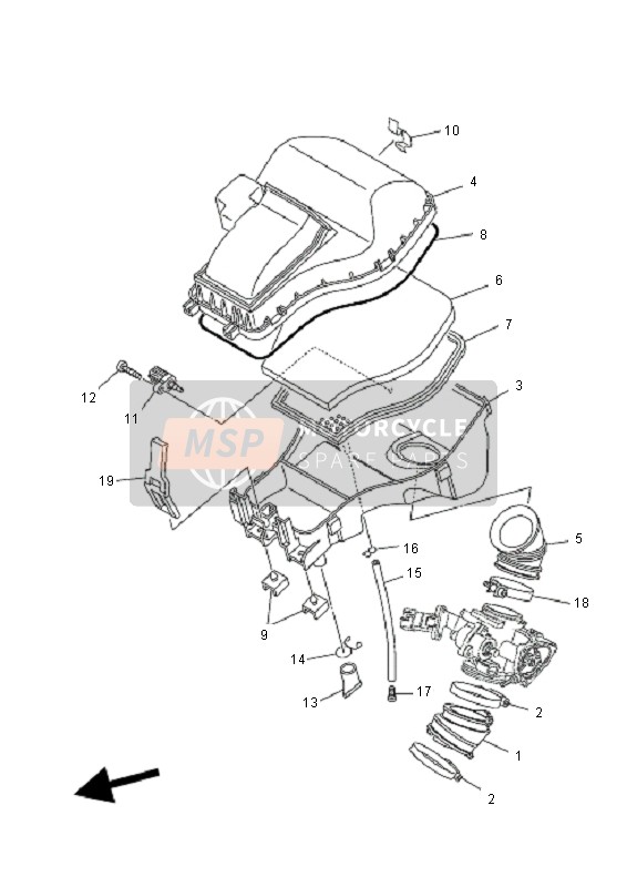 Yamaha YFM700F GRIZZLY EPS 2011 Inlaat voor een 2011 Yamaha YFM700F GRIZZLY EPS