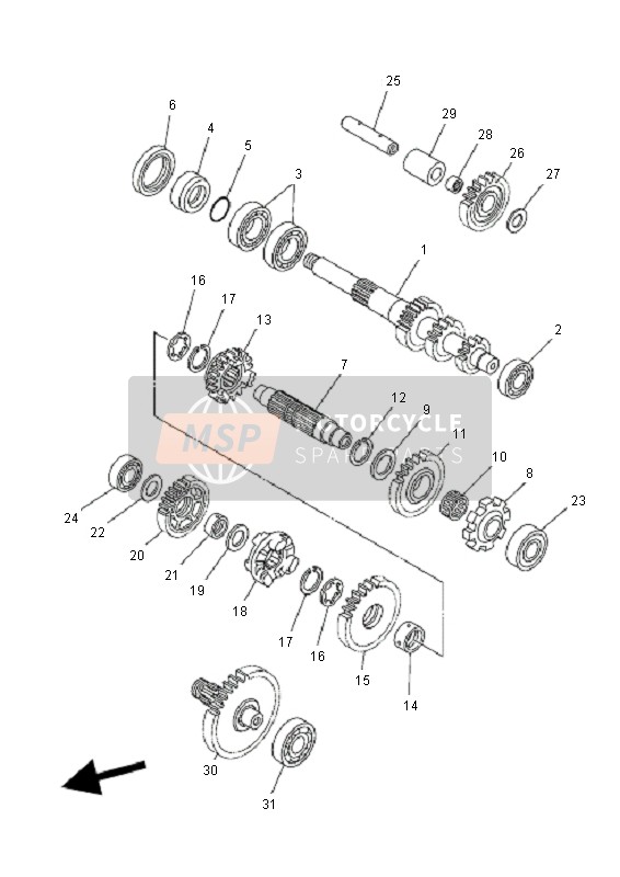 Yamaha YFM700F GRIZZLY EPS 2011 Transmission pour un 2011 Yamaha YFM700F GRIZZLY EPS