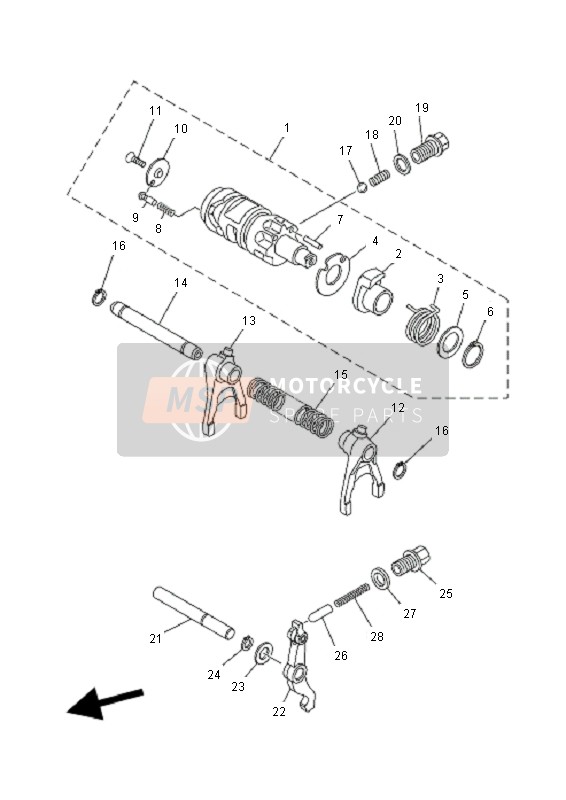 Yamaha YFM700F GRIZZLY EPS 2011 Shift Cam & Fork for a 2011 Yamaha YFM700F GRIZZLY EPS