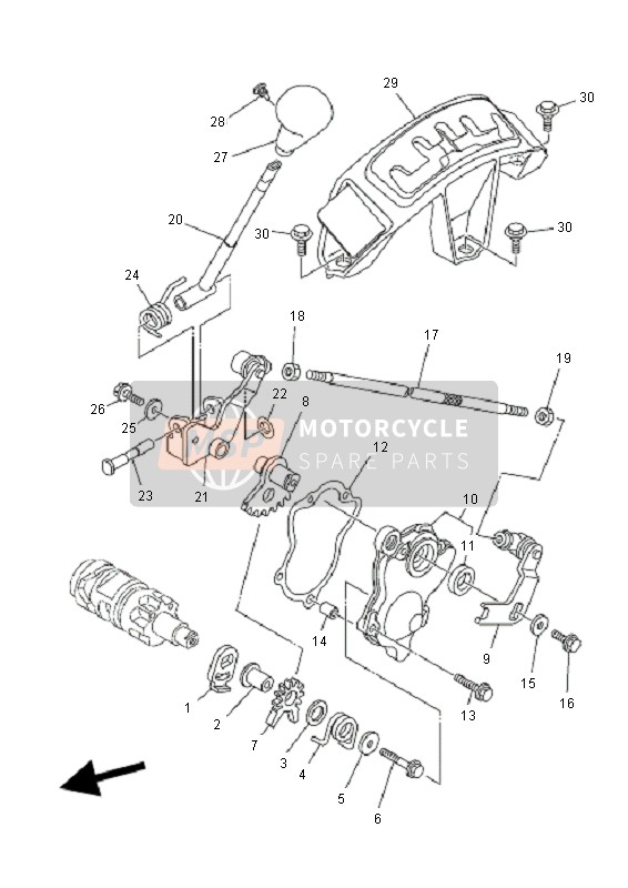 Yamaha YFM700F GRIZZLY EPS 2011 Albero del cambio per un 2011 Yamaha YFM700F GRIZZLY EPS