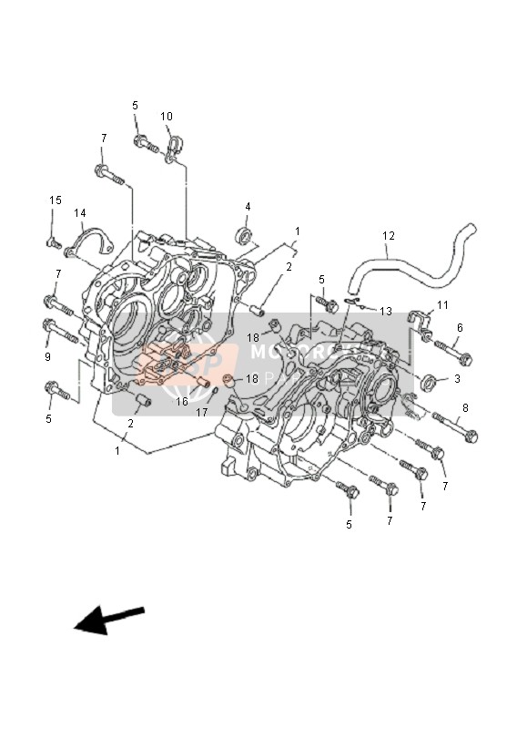 Yamaha YFM660R 2001 Crankcase for a 2001 Yamaha YFM660R