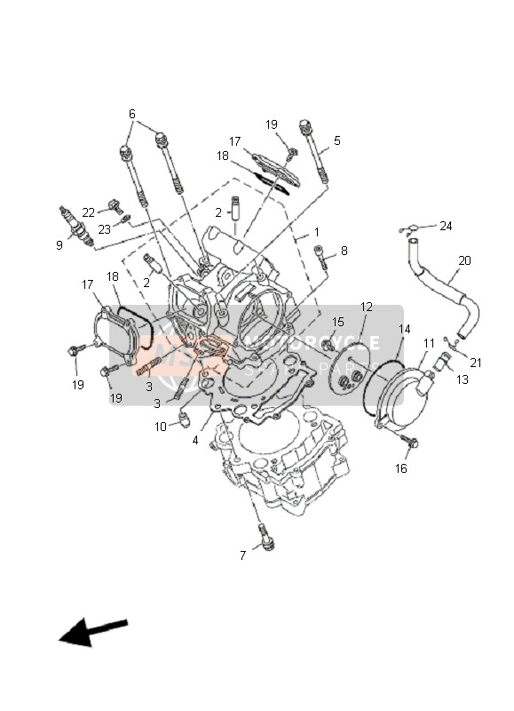 Yamaha YFM700 GRIZZLY EPS SE 2011 Cabeza de cilindro para un 2011 Yamaha YFM700 GRIZZLY EPS SE