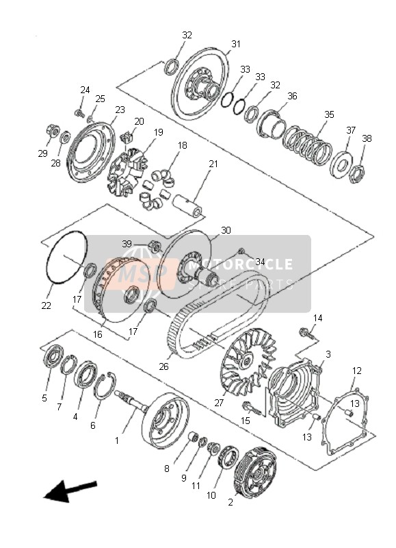 Yamaha YFM700 GRIZZLY EPS SE 2011 Clutch for a 2011 Yamaha YFM700 GRIZZLY EPS SE