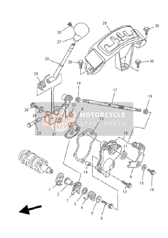 Yamaha YFM700 GRIZZLY EPS SE 2011 Eje de cambio para un 2011 Yamaha YFM700 GRIZZLY EPS SE