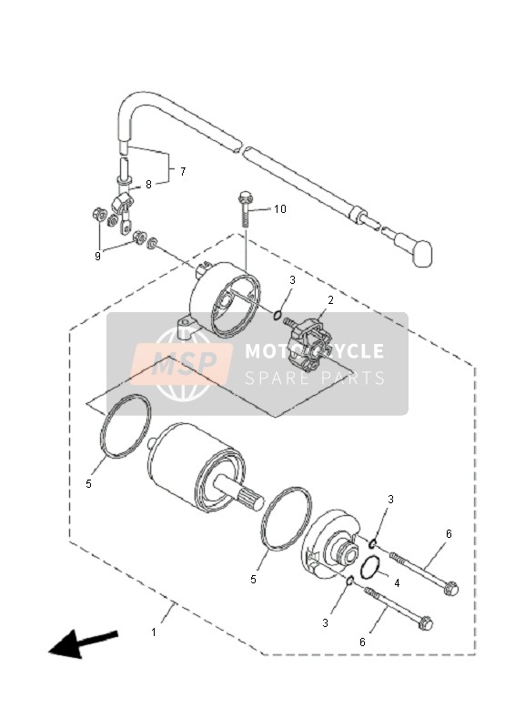 Yamaha YFM700 GRIZZLY EPS SE 2011 Startend Motor voor een 2011 Yamaha YFM700 GRIZZLY EPS SE