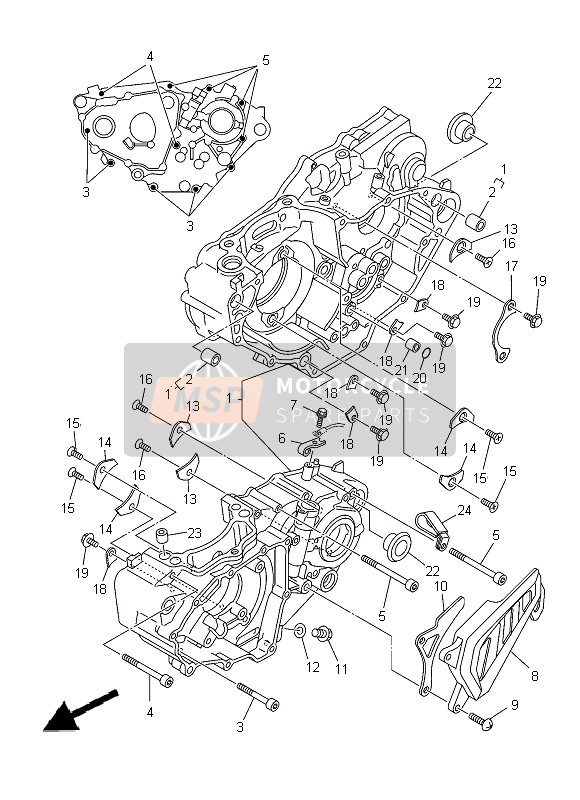 Yamaha YFZ450  2008 Caja Del Cigüeñal para un 2008 Yamaha YFZ450 