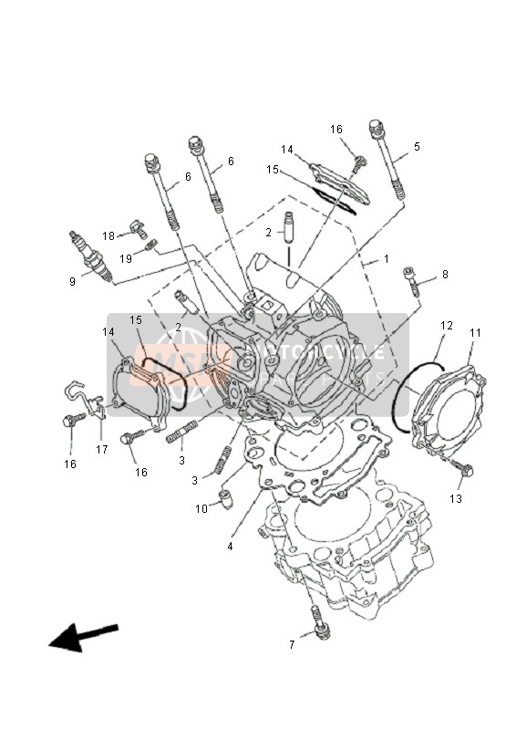 Yamaha YFM700R 2011 Cylinder Head for a 2011 Yamaha YFM700R