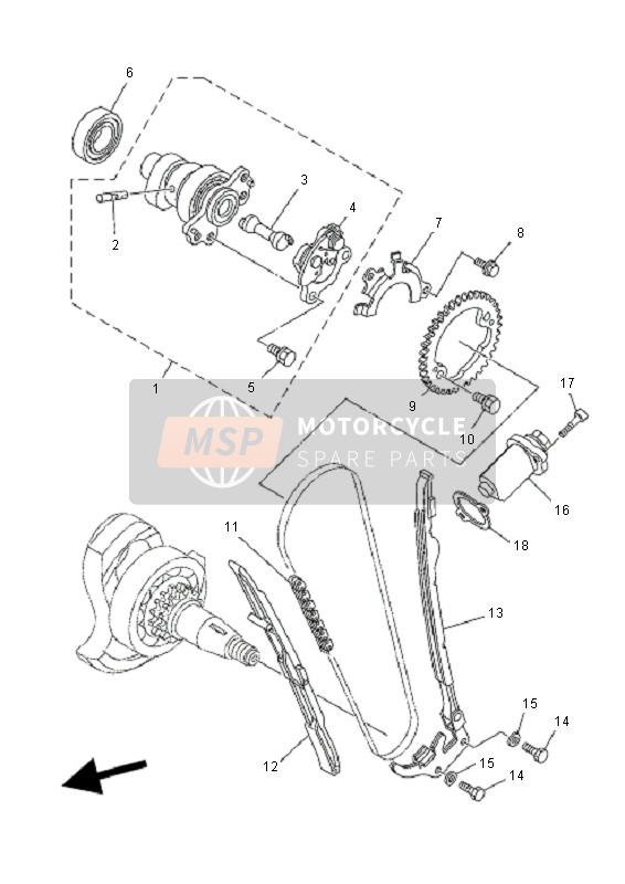 Yamaha YFM700R SE 2011 Albero A Camme & Catena per un 2011 Yamaha YFM700R SE