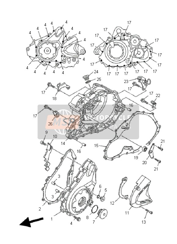 Yamaha YFM700R SE 2011 Crankcase Cover 1 for a 2011 Yamaha YFM700R SE