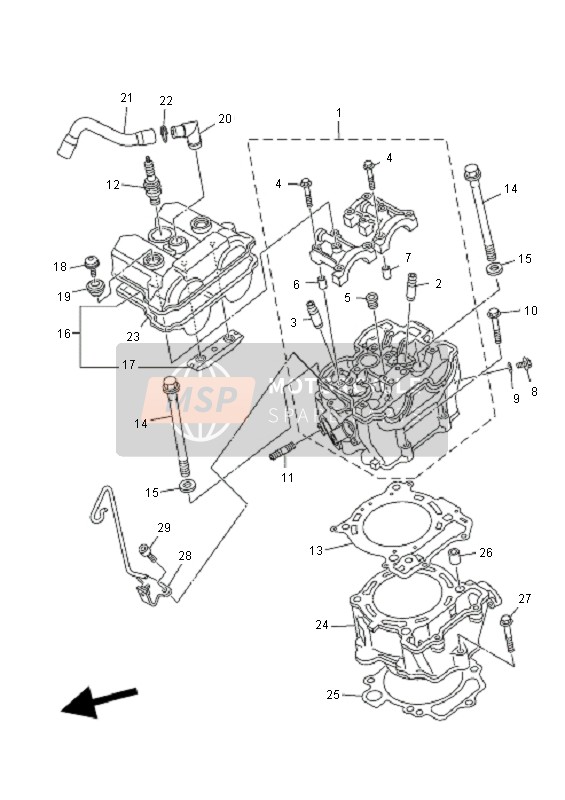 Yamaha YFZ450R 2011 Cylinder for a 2011 Yamaha YFZ450R