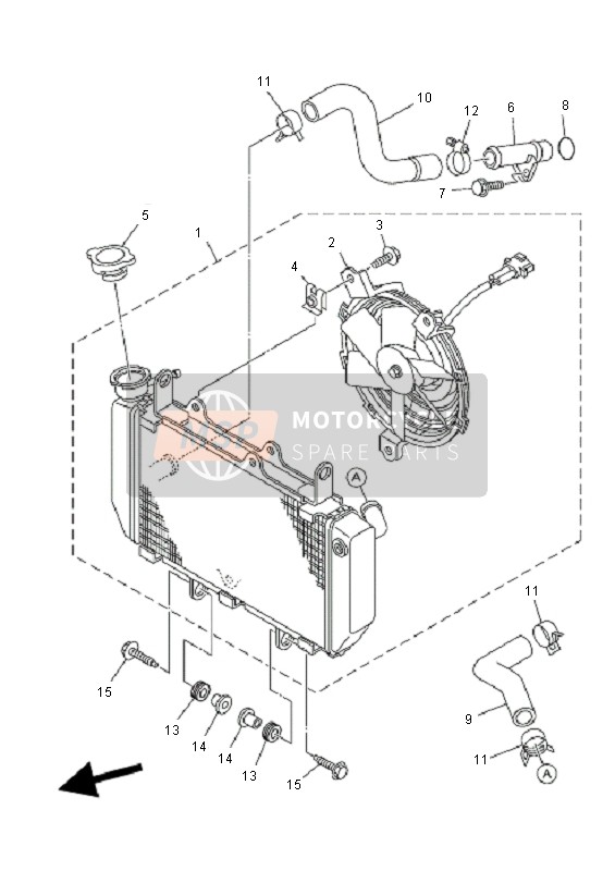 Yamaha YFZ450R 2011 Radiator & Hose for a 2011 Yamaha YFZ450R