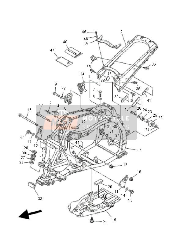 Yamaha YFZ450R 2011 Frame for a 2011 Yamaha YFZ450R