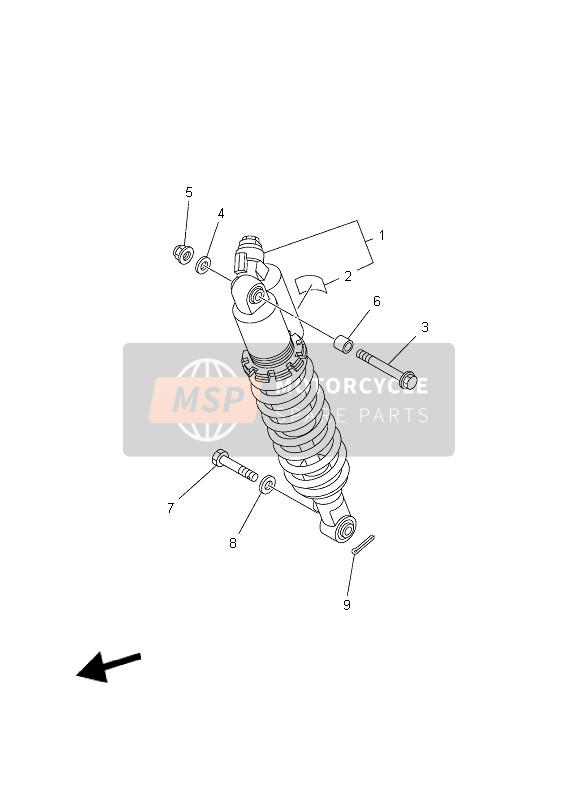 Yamaha YFZ450R 2011 Suspensión trasera para un 2011 Yamaha YFZ450R