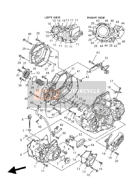 Yamaha YZF450R SE 2011 KURBELGEHÄUSEABDECKUNG 1 für ein 2011 Yamaha YZF450R SE