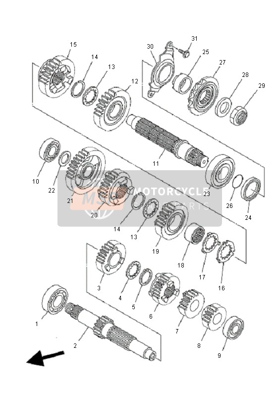 Yamaha YZF450R SE 2011 Transmission for a 2011 Yamaha YZF450R SE