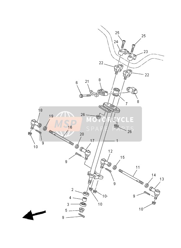 Yamaha YFM90R 2012 Steering for a 2012 Yamaha YFM90R