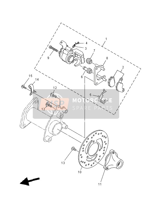 Yamaha YFM90R 2012 Rear Brake Caliper for a 2012 Yamaha YFM90R