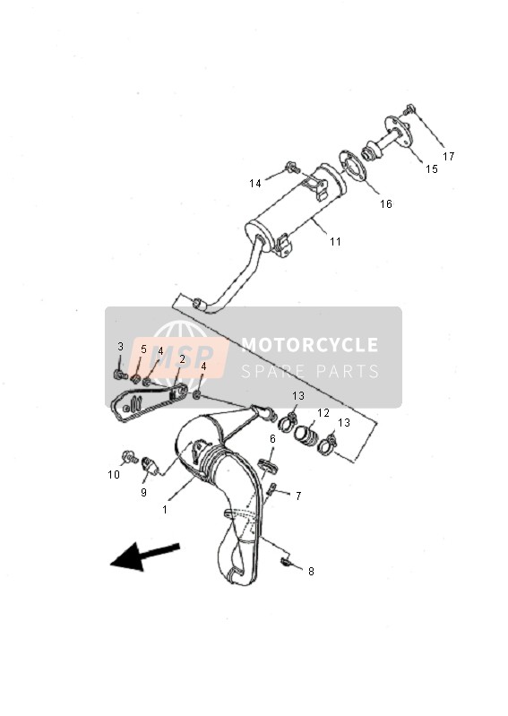 Yamaha YFS200 BLASTER 2001 Exhaust for a 2001 Yamaha YFS200 BLASTER
