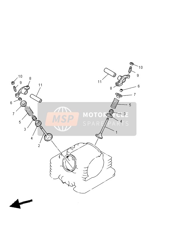 Yamaha YFM125 GRIZZLY 2x4 2012 Válvula para un 2012 Yamaha YFM125 GRIZZLY 2x4